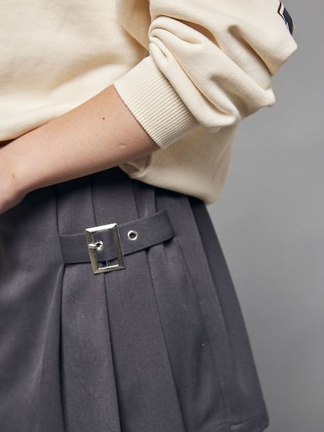 Geplooide skort voor meisjes JONEN antraciet+marineblauw - vertbaudet enfant 