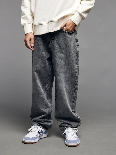 Losse jongensjeans JONEN denimgrijs+double stone+ongewassen denim - vertbaudet enfant 