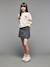 Geplooide skort voor meisjes JONEN antraciet+marineblauw - vertbaudet enfant 