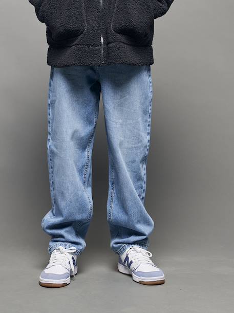 Losse jongensjeans JONEN denimgrijs+double stone+ongewassen denim - vertbaudet enfant 
