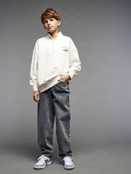 Losse jongensjeans JONEN denimgrijs+double stone+ongewassen denim - vertbaudet enfant 