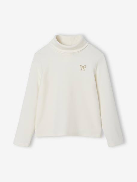 Souspull van fleece voor meisjes ecru - vertbaudet enfant 