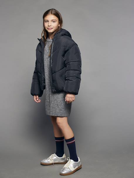 Donsjack met korte capuchon voor meisjes JONEN zwart - vertbaudet enfant 