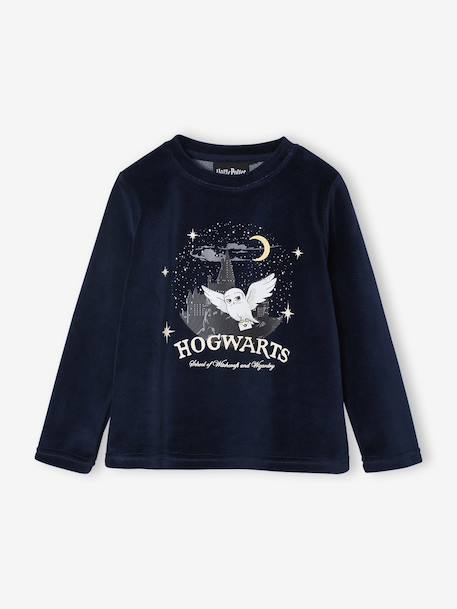 Harry Potter® pyjama voor meisjes in fluweel / velours marineblauw - vertbaudet enfant 