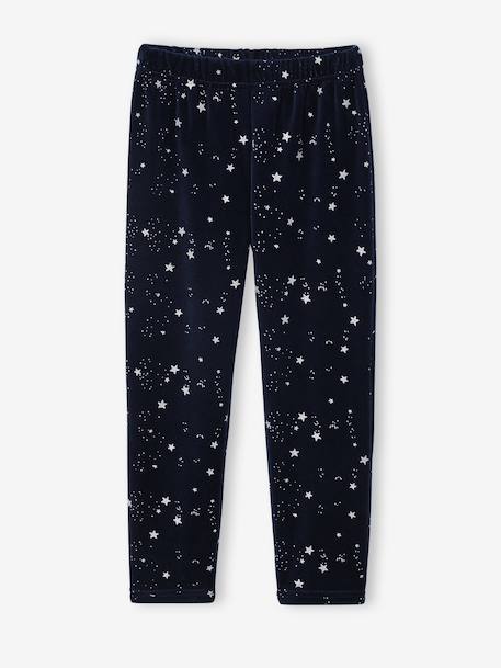 Disney® LILO & STITCH pyjama voor meisjes van fluweel / velours marineblauw - vertbaudet enfant 