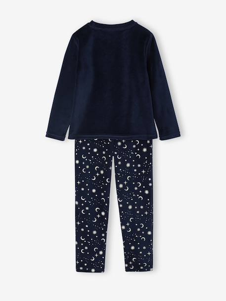 Harry Potter® pyjama voor meisjes in fluweel / velours marineblauw - vertbaudet enfant 