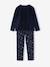 Harry Potter® pyjama voor meisjes in fluweel / velours marineblauw - vertbaudet enfant 