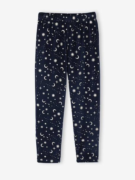 Harry Potter® pyjama voor meisjes in fluweel / velours marineblauw - vertbaudet enfant 