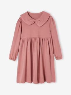 -Jurk met fantasie kraag van gebreide tricot voor meisjes
