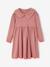 Jurk met fantasie kraag van gebreide tricot voor meisjes marineblauw+rouge - vertbaudet enfant 