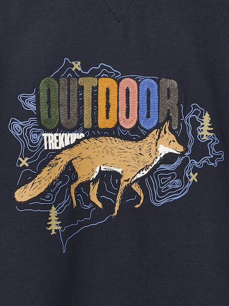 T-shirt met lange mouwen met print voor jongens marineblauw - vertbaudet enfant 