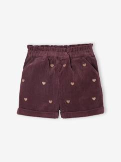 -Short en fluweel / velours meisjes detail harten met glanzende borduursels