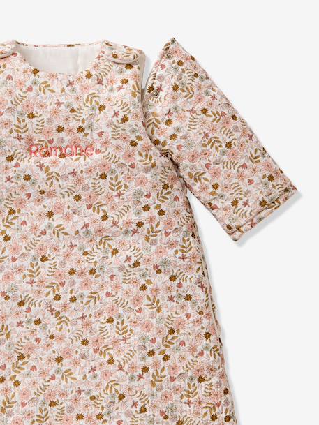 Trappelzak met afneembare mouwen, personaliseerbaar FLORA wit, bedrukt - vertbaudet enfant 