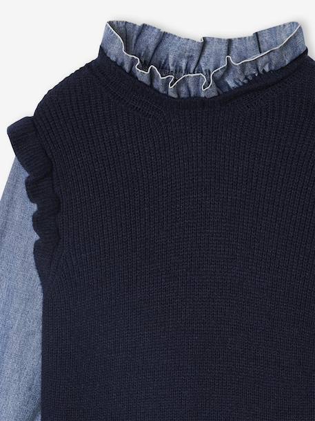 2-in-1 jurk voor meisjes marineblauw - vertbaudet enfant 