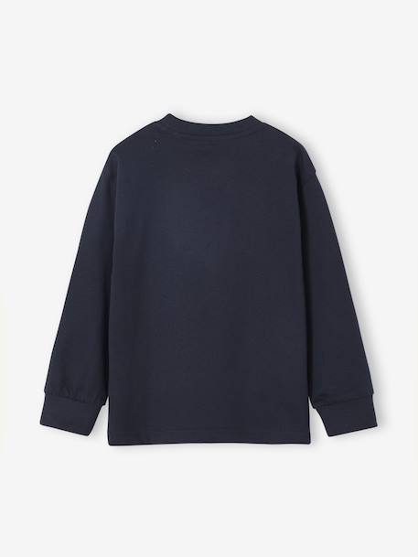T-shirt met lange mouwen met print voor jongens marineblauw - vertbaudet enfant 