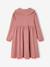 Jurk met fantasie kraag van gebreide tricot voor meisjes marineblauw+rouge - vertbaudet enfant 