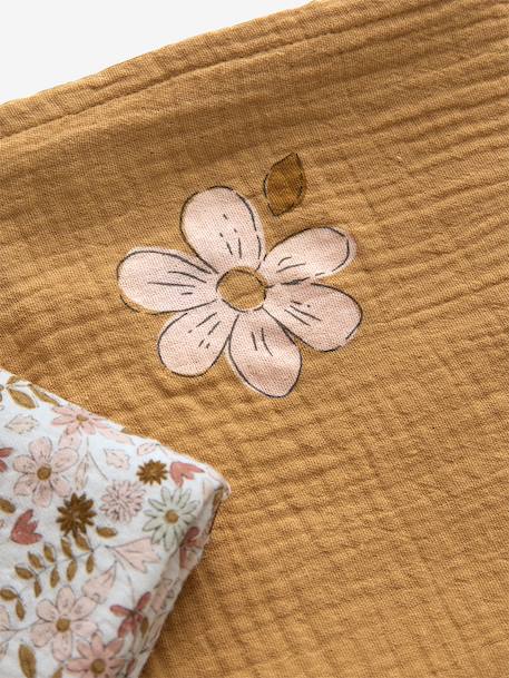 Set van 3 luiers van katoenen gaas FLORA karamel - vertbaudet enfant 