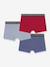 Set van 3 boxershorts voor jongens Ecodim blauw+rood - vertbaudet enfant 