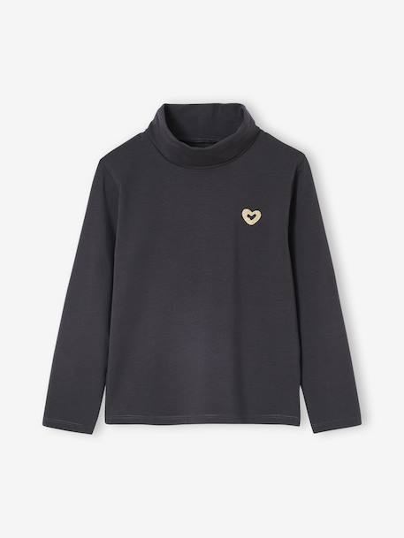 Set van 3  t-shirts met rolkraag voor meisjes ecru+inktblauw+poederroze set - vertbaudet enfant 