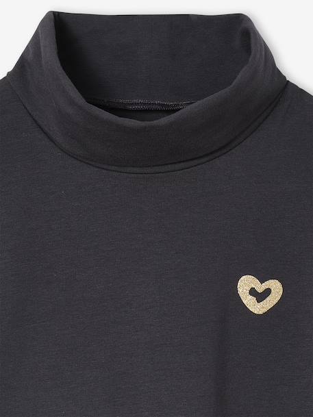 Set van 3  t-shirts met rolkraag voor meisjes ecru+inktblauw+poederroze set - vertbaudet enfant 