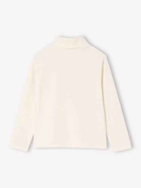 Set van 3  t-shirts met rolkraag voor meisjes ecru+inktblauw+poederroze set - vertbaudet enfant 