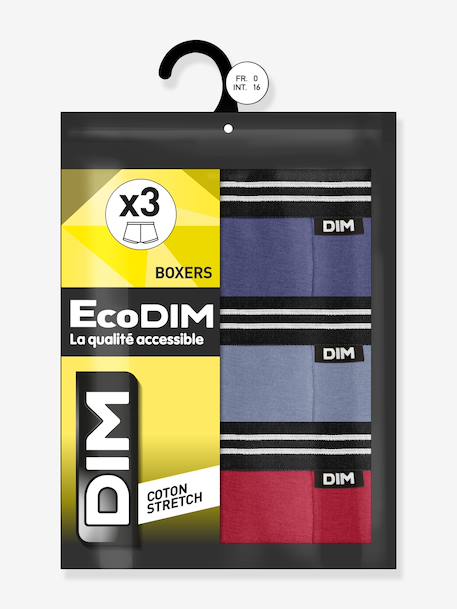 Set van 3 boxershorts voor jongens Ecodim blauw+rood - vertbaudet enfant 