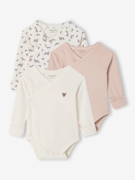 Set van 3 meegroei body's rozen - vertbaudet enfant 