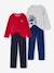 Set van 2 jongenspyjama's fluweel/velours Politie marineblauw - vertbaudet enfant 