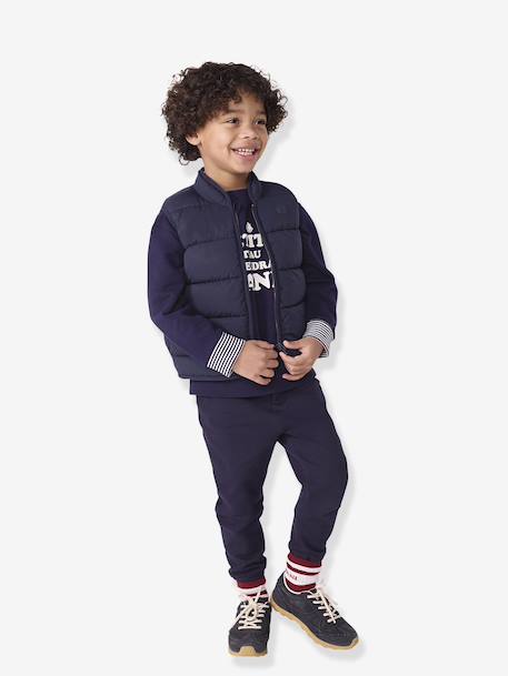 Donsjack voor kinderen, mouwloos, tweekleurig en omkeerbaar PETIT BATEAU marineblauw - vertbaudet enfant 