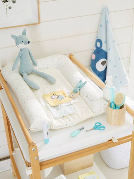 Verschoningsmatras VERTBAUDET Leeuwen welp beige, bedrukt+ecru+groen, bedrukt+WIT GEDRUKTE - vertbaudet enfant 