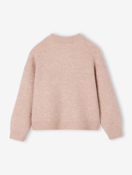 Fantasie vest voor meisjes met fluweel / velours met strik antraciet+roze (poederkleur) - vertbaudet enfant 