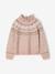 Jacquard trui met glinsterende details voor meisjes gemêleerd grijs+roze (poederkleur) - vertbaudet enfant 