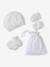 Babypakje muts, wanten en sloffen en zijn personaliseerbare zak. gemêleerd beige+wit - vertbaudet enfant 