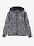Sport sweatshirt met rits en bloemenprint in technisch materiaal antraciet+ecru+groen, bedrukt+oudroze - vertbaudet enfant 