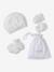Babypakje muts, wanten en sloffen en zijn personaliseerbare zak. gemêleerd beige+wit - vertbaudet enfant 