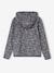 Sport sweatshirt met rits en bloemenprint in technisch materiaal antraciet+ecru+groen, bedrukt+oudroze - vertbaudet enfant 