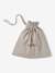 Babyset muts, wanten en sloffen van biologisch katoen en zijn aanpasbare pochon ecru+gemêleerd beige+rozen - vertbaudet enfant 