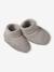 Babyset muts, wanten en sloffen van biologisch katoen en zijn aanpasbare pochon ecru+gemêleerd beige+rozen - vertbaudet enfant 