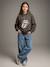Sweater voor meisjes met capuchon The Rolling Stones® antraciet - vertbaudet enfant 