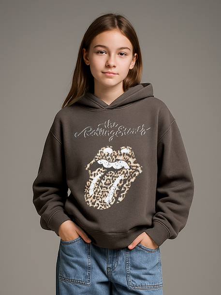 Sweater voor meisjes met capuchon The Rolling Stones® antraciet - vertbaudet enfant 