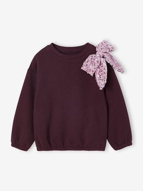 Meisjessweater met pailletten pruim - vertbaudet enfant 