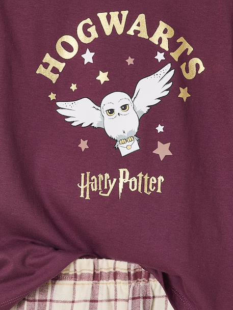 Harry Potter® pyjama voor meisjes van flanel pruim - vertbaudet enfant 