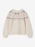 Kerstvestje voor meisjes met jacquardmotieven en glanzende details ecru - vertbaudet enfant 