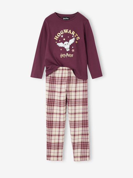 Harry Potter® pyjama voor meisjes van flanel pruim - vertbaudet enfant 