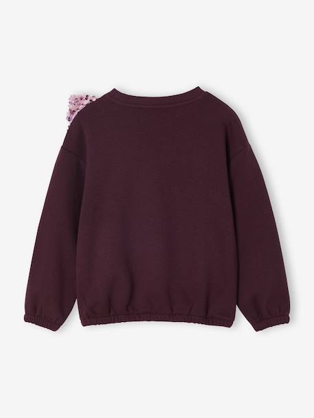 Meisjessweater met pailletten pruim - vertbaudet enfant 