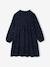 Jurk in fluweel / velours met print voor meisjes marineblauw - vertbaudet enfant 