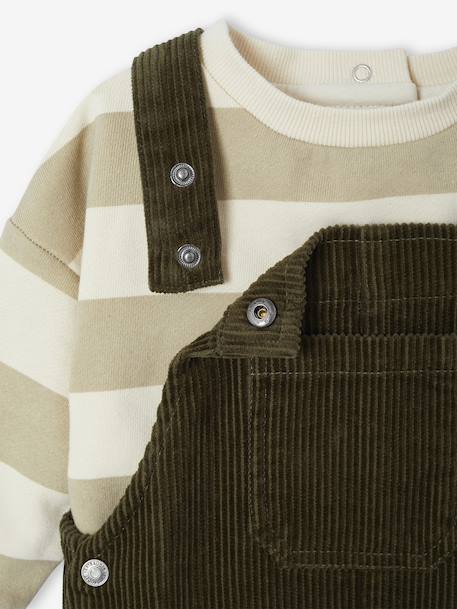 Babyset sweater + salopet kaki - vertbaudet enfant 