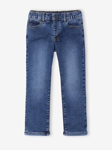Denim jeans met fleecevoering voor jongens stone - vertbaudet enfant 