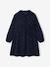 Jurk in fluweel / velours met print voor meisjes marineblauw - vertbaudet enfant 