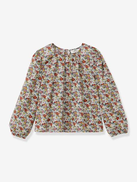 Blouse van Liberty Libby-stof voor meisjes CYRILLUS rozen - vertbaudet enfant 